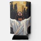 Jesus Christ Our Savior | Black and Gold Seltzer Blikjeskoeler (Achterkant)