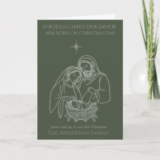 Jesus Christ Our Savior Christian Christmas Card Kaart (Voorkant)