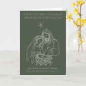 Jesus Christ Our Savior Christian Christmas Card Kaart (Gele Bloem)