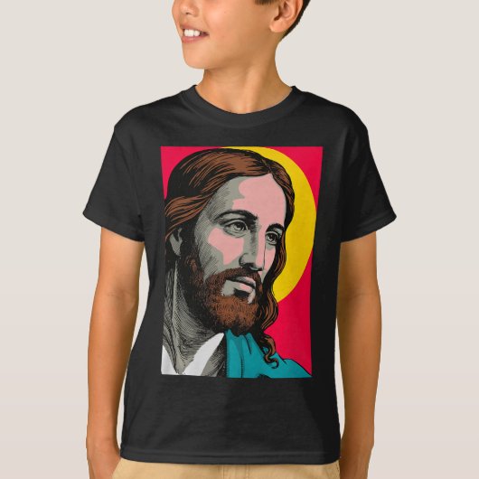 Jesus Christ P Art Religious Easter & Christma T-shirt (Voorkant)