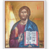 Jesus Christ Pantocrator Icon Sticker (Voorkant)