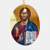 Jesus Christ Pantocrator Painting Keramisch Ornament (Achterkant)