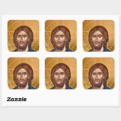 Jesus Christ Pantocrator Painting Vierkante Sticker (Vel)