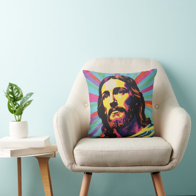 Jesus Christ Pop Art Kussen (Stoel)