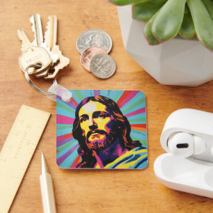 Jesus Christ Pop Art Sleutelhanger