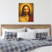 Jesus Christ Portrait #1™ LDS Muurschildersdoek Canvas Afdruk (Insitu (Slaapkamer))