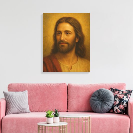 Jesus Christ Portrait #2™ LDS Muurschildersdoek Canvas Afdruk (Insitu (Woonkamer))