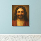 Jesus Christ Portrait #3™ LDS Muurschildersdoek Canvas Afdruk (Insitu (Houten vloer))