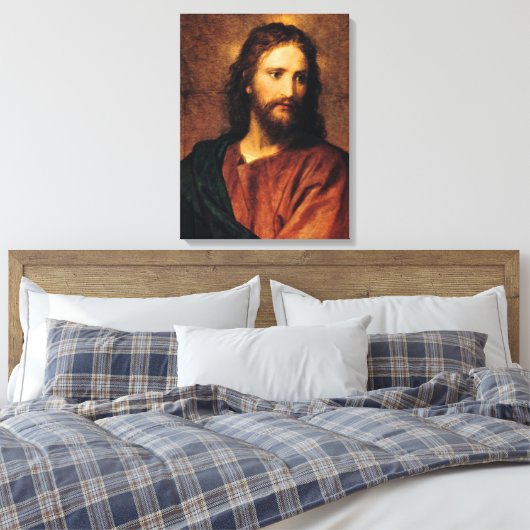 Jesus Christ, Portrait by Heinrich Hofmann Canvas Afdruk (Insitu (Slaapkamer))