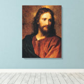 Jesus Christ, Portrait by Heinrich Hofmann Canvas Afdruk (Insitu (Houten vloer))