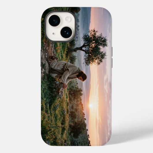 Jesus Christ Praying Christian iPhone Case (Achterkant)