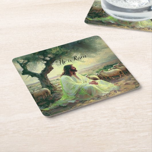 Jesus Christ Religious Easter Catholic Kartonnen Onderzetters (Schuin)