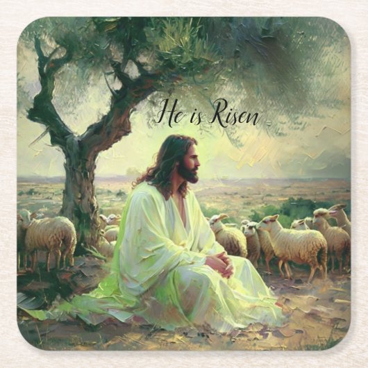 Jesus Christ Religious Easter Catholic  Kartonnen Onderzetters (Voorkant)