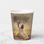 Jesus Christ Religious Easter Catholic Papieren Bekers (Achterkant)