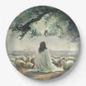 Jesus Christ Religious Easter Catholic Papieren Bordje (Voorkant)