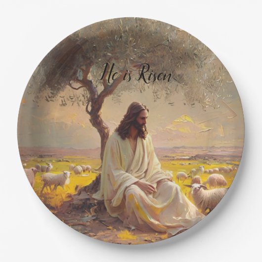 Jesus Christ Religious Easter Catholic Papieren Bordje (Voorkant)