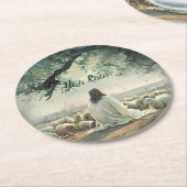 Jesus Christ Religious Easter Catholic Ronde Kartonnen Onderzetter (Gebogen)