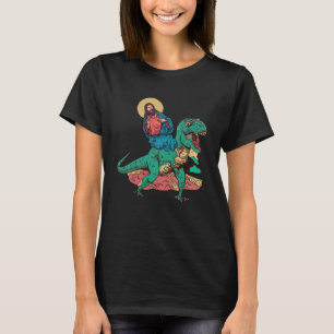 Jesus Christ Rex Dinosaurusrit Christelijk Religio T-shirt