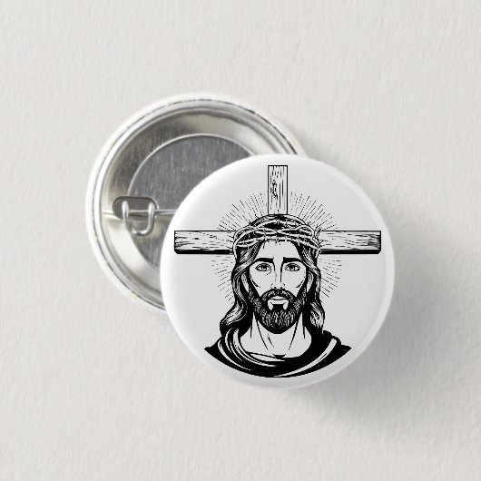 Jesus Christ Ronde Button 3,2 Cm (Voorkant /achterkant)