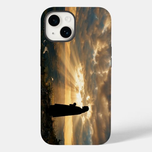 Jesus Christ Silhouette Holy Light Sunset Case (Achterkant)