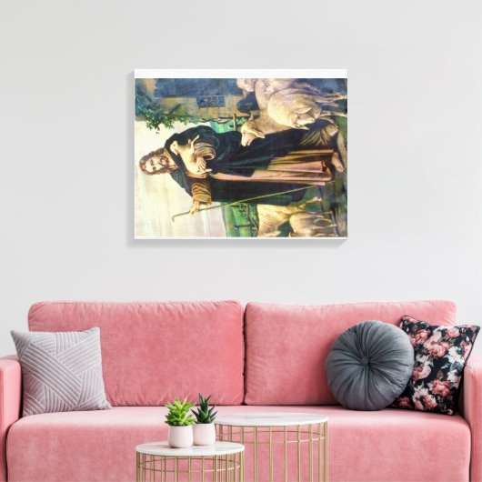 JESUS CHRIST THE GOOD SHEPHERD CANVAS AFDRUK (Insitu (Woonkamer))