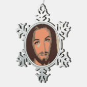 JESUS CHRIST TIN SNEEUWVLOK ORNAMENT (Rechts)