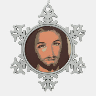 JESUS CHRIST TIN SNEEUWVLOK ORNAMENT