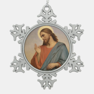 JESUS CHRIST TIN SNEEUWVLOK ORNAMENT