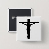 JESUS CHRIST VIERKANTE BUTTON 5,1 CM (Voorkant /achterkant)