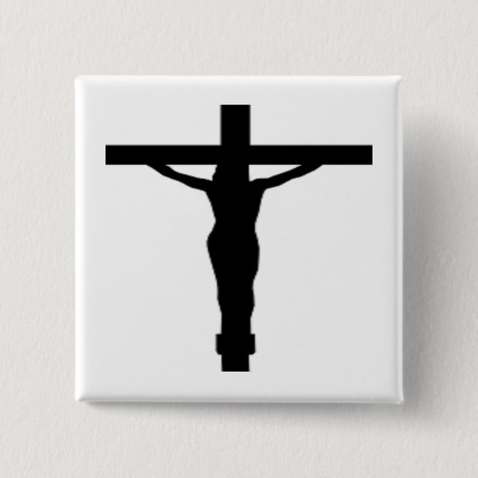 JESUS CHRIST VIERKANTE BUTTON 5,1 CM (Voorkant)