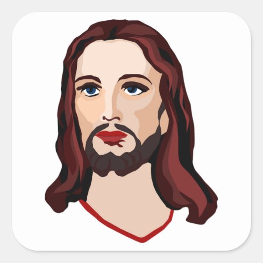 JESUS CHRIST VIERKANTE STICKER (Voorkant)