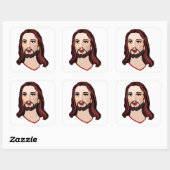 JESUS CHRIST VIERKANTE STICKER (Vel)