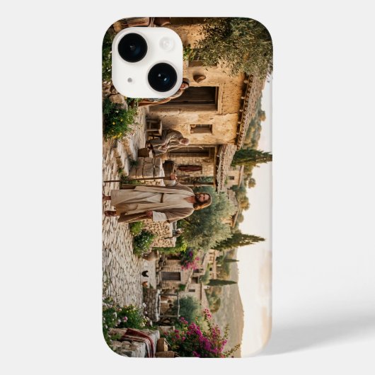Jesus Christ Walking in Ancient Village phone Case (Achterkant)