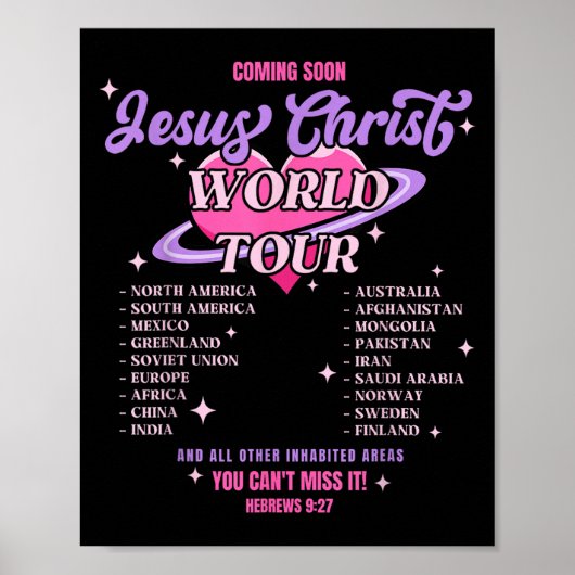 Jesus Christ World Tour Coming Soon You Can't Miss Poster (Voorkant)