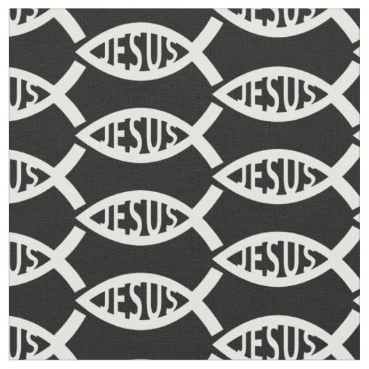 Jesus Christelijk Fish Pattern Stof (Close Up)