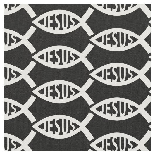 Jesus Christelijk Fish Pattern Stof (Close Up)