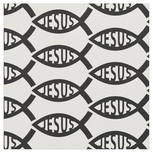 Jesus Christelijk Fish Pattern Stof (Close Up)