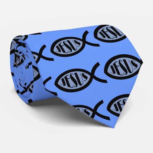 JESUS Christelijk vissymbool Stropdas (Opgerold)