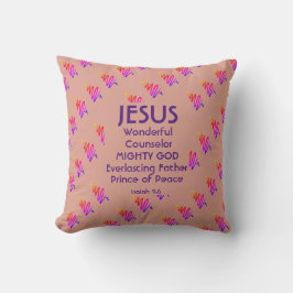 JESUS Christelijke scripts Isaiah 9:6 PINK Kussen