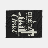 Jesus Christmas Begins With Christ Pjs Pajamas Tod Fleece Deken (Voorkant (Horizontaal))