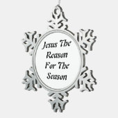 Jesus Christmas ordiment Tin Sneeuwvlok Ornament (Rechts)