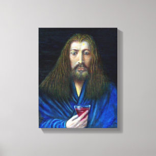 JESUS CHRISTUS, DE KELK IN EMMAUS CANVAS AFDRUK