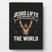 Jesus Christus Deadlifting Fotoplaat (voorkant)