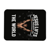 Jesus Christus Deadlifting Magneet (Horizontaal)