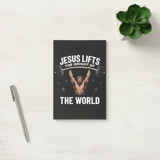 Jesus Christus Deadlifting Post-it® Notes (Kantoor)