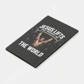 Jesus Christus Deadlifting Post-it® Notes (Schuin)