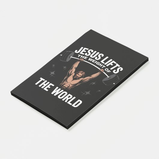 Jesus Christus Deadlifting Post-it® Notes (Schuin)