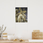 Jesus Christus Draagt Kruis Poster (Keuken)