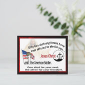 Jesus-Christus en het Amerikaanse Briefkaart van (Staand voorkant)