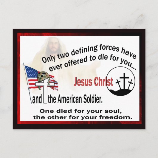 Jesus-Christus en het Amerikaanse Briefkaart van (Voorkant)